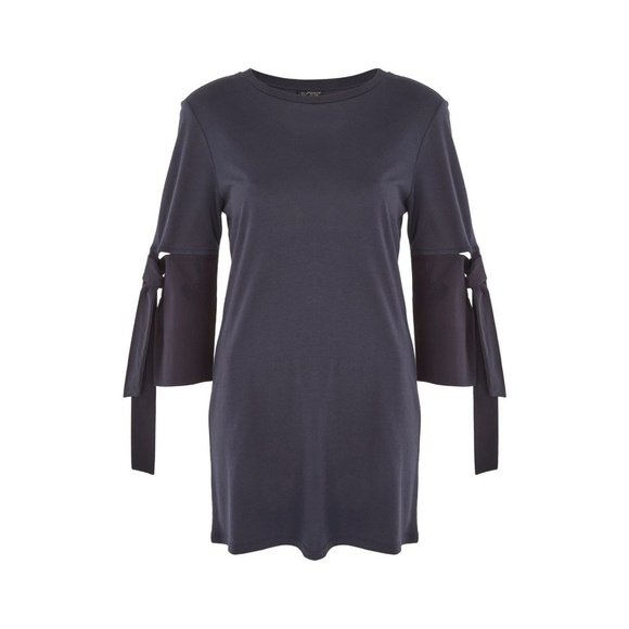 ✨$10✨ Topshop Tie Trumpet Sleeve Tunic - Picture 1 of 7